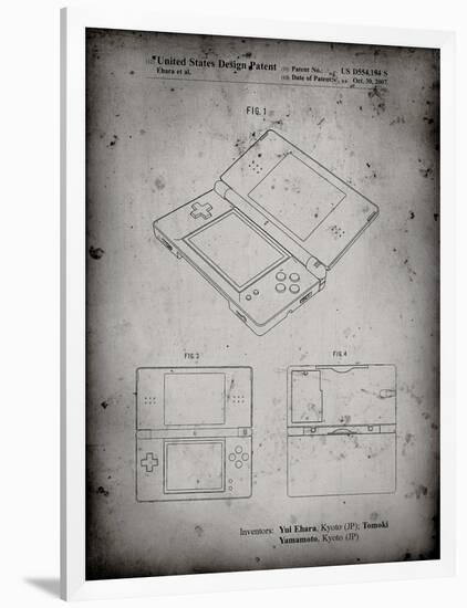 PP346-Faded Grey Nintendo DS Patent Poster-Cole Borders-Framed Premium Giclee Print