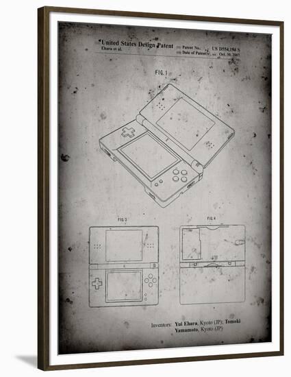 PP346-Faded Grey Nintendo DS Patent Poster-Cole Borders-Framed Premium Giclee Print