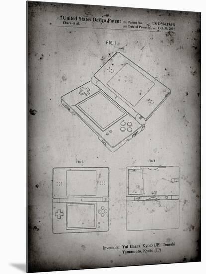 PP346-Faded Grey Nintendo DS Patent Poster-Cole Borders-Mounted Premium Giclee Print