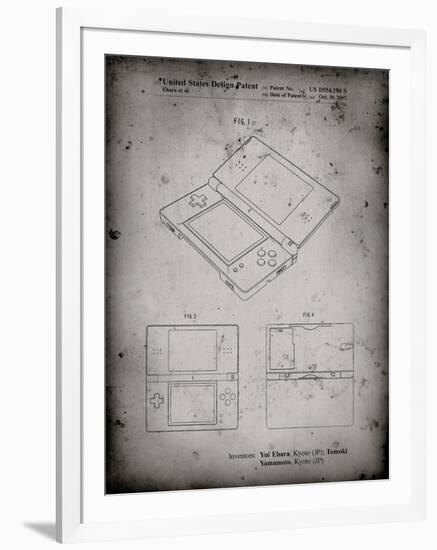 PP346-Faded Grey Nintendo DS Patent Poster-Cole Borders-Framed Giclee Print