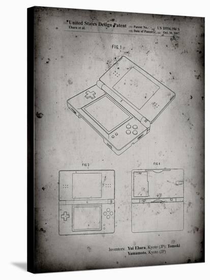 PP346-Faded Grey Nintendo DS Patent Poster-Cole Borders-Stretched Canvas