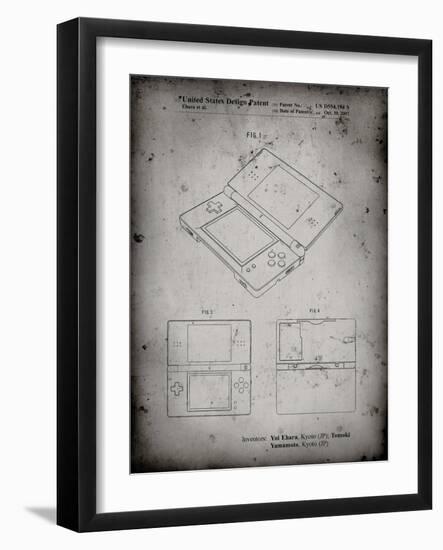 PP346-Faded Grey Nintendo DS Patent Poster-Cole Borders-Framed Giclee Print