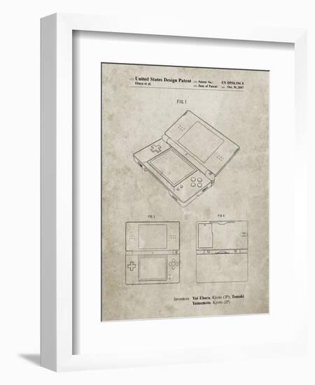 PP346-Sandstone Nintendo DS Patent Poster-Cole Borders-Framed Giclee Print