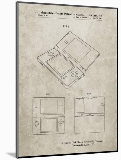 PP346-Sandstone Nintendo DS Patent Poster-Cole Borders-Mounted Giclee Print