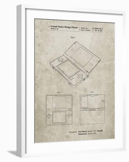 PP346-Sandstone Nintendo DS Patent Poster-Cole Borders-Framed Giclee Print