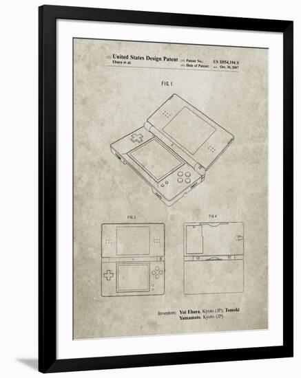 PP346-Sandstone Nintendo DS Patent Poster-Cole Borders-Framed Giclee Print