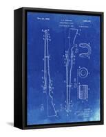 PP35 Faded Blueprint-Borders Cole-Framed Stretched Canvas