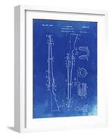PP35 Faded Blueprint-Borders Cole-Framed Giclee Print