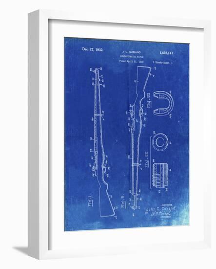 PP35 Faded Blueprint-Borders Cole-Framed Giclee Print