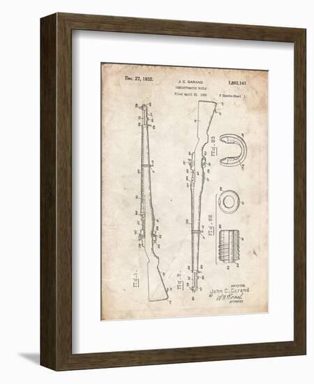 PP35 Vintage Parchment-Borders Cole-Framed Giclee Print