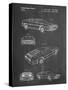 PP354-Chalkboard DeLorean Patent Poster-Cole Borders-Stretched Canvas