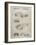 PP354-Sandstone DeLorean Patent Poster-Cole Borders-Framed Giclee Print