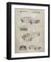 PP354-Sandstone DeLorean Patent Poster-Cole Borders-Framed Giclee Print