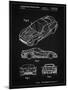 PP355-Vintage Black Exotic sports car Patent Poster-Cole Borders-Mounted Giclee Print