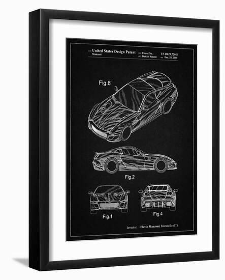 PP355-Vintage Black Exotic sports car Patent Poster-Cole Borders-Framed Giclee Print