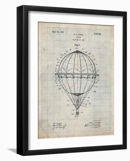 PP36 Antique Grid Parchment-Borders Cole-Framed Giclee Print