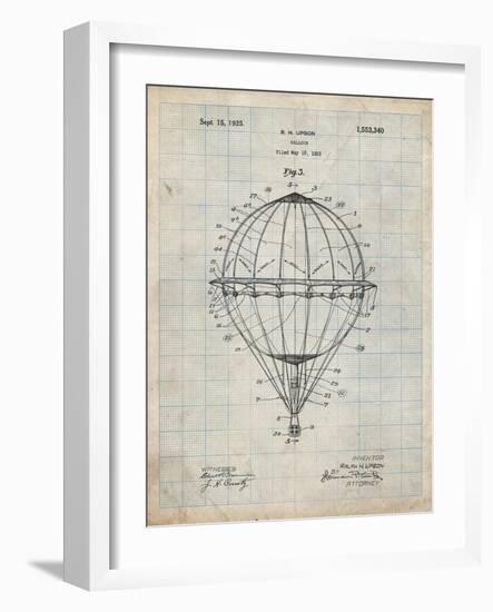 PP36 Antique Grid Parchment-Borders Cole-Framed Giclee Print