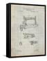 PP37 Antique Grid Parchment-Borders Cole-Framed Stretched Canvas