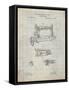 PP37 Antique Grid Parchment-Borders Cole-Framed Stretched Canvas