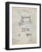 PP37 Antique Grid Parchment-Borders Cole-Framed Giclee Print