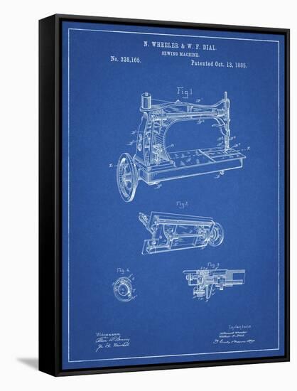 PP37 Blueprint-Borders Cole-Framed Stretched Canvas