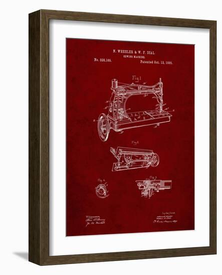 PP37 Burgundy-Borders Cole-Framed Giclee Print