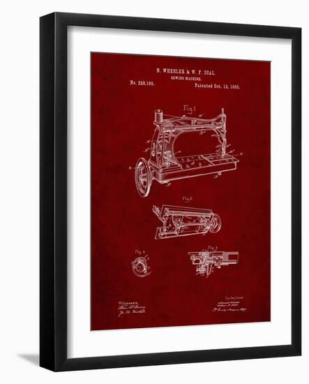 PP37 Burgundy-Borders Cole-Framed Giclee Print