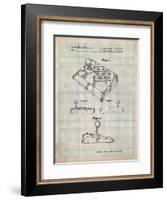 PP374-Antique Grid Parchment Nintendo Joystick Patent Poster-Cole Borders-Framed Giclee Print