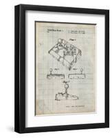 PP374-Antique Grid Parchment Nintendo Joystick Patent Poster-Cole Borders-Framed Giclee Print