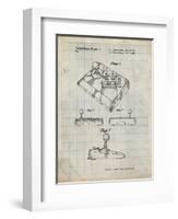 PP374-Antique Grid Parchment Nintendo Joystick Patent Poster-Cole Borders-Framed Giclee Print