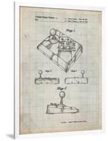 PP374-Antique Grid Parchment Nintendo Joystick Patent Poster-Cole Borders-Framed Giclee Print