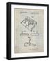 PP374-Antique Grid Parchment Nintendo Joystick Patent Poster-Cole Borders-Framed Giclee Print