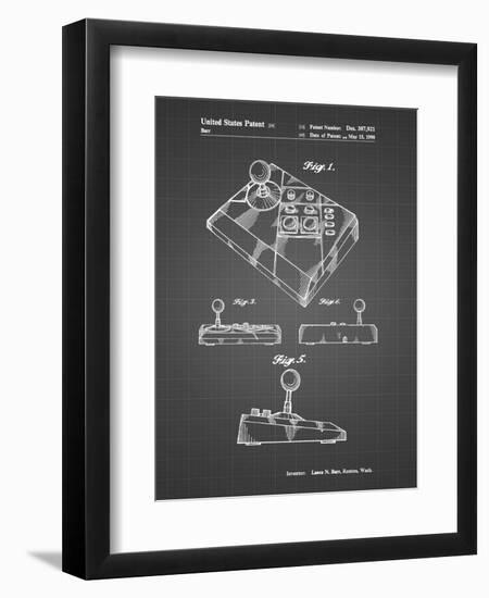 PP374-Black Grid Nintendo Joystick Patent Poster-Cole Borders-Framed Premium Giclee Print