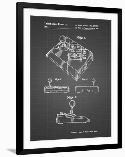 PP374-Black Grid Nintendo Joystick Patent Poster-Cole Borders-Framed Giclee Print