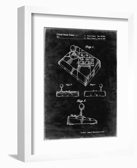 PP374-Black Grunge Nintendo Joystick Patent Poster-Cole Borders-Framed Giclee Print