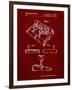 PP374-Burgundy Nintendo Joystick Patent Poster-Cole Borders-Framed Giclee Print