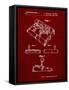 PP374-Burgundy Nintendo Joystick Patent Poster-Cole Borders-Framed Stretched Canvas