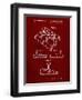 PP374-Burgundy Nintendo Joystick Patent Poster-Cole Borders-Framed Giclee Print