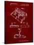 PP374-Burgundy Nintendo Joystick Patent Poster-Cole Borders-Stretched Canvas