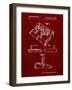 PP374-Burgundy Nintendo Joystick Patent Poster-Cole Borders-Framed Giclee Print