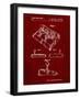 PP374-Burgundy Nintendo Joystick Patent Poster-Cole Borders-Framed Giclee Print