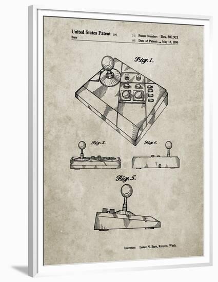 PP374-Sandstone Nintendo Joystick Patent Poster-Cole Borders-Framed Premium Giclee Print