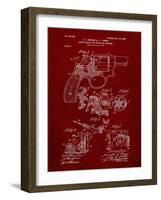 PP375-Burgundy Smith and Wesson Hammerless Pistol 1898 Patent Poster-Cole Borders-Framed Giclee Print