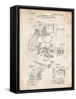 PP375-Vintage Parchment Smith and Wesson Hammerless Pistol 1898 Patent Poster-Cole Borders-Framed Stretched Canvas