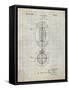 PP379-Antique Grid Parchment Football Game Ball 1925 Patent Poster-Cole Borders-Framed Stretched Canvas