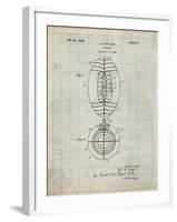 PP379-Antique Grid Parchment Football Game Ball 1925 Patent Poster-Cole Borders-Framed Giclee Print