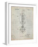 PP379-Antique Grid Parchment Football Game Ball 1925 Patent Poster-Cole Borders-Framed Giclee Print