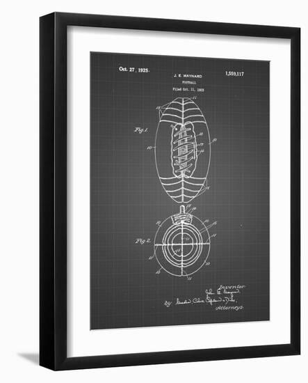 PP379-Black Grid Football Game Ball 1925 Patent Poster-Cole Borders-Framed Giclee Print