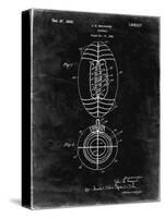 PP379-Black Grunge Football Game Ball 1925 Patent Poster-Cole Borders-Stretched Canvas