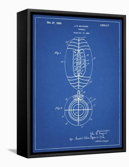 PP379-Blueprint Football Game Ball 1925 Patent Poster-Cole Borders-Framed Stretched Canvas